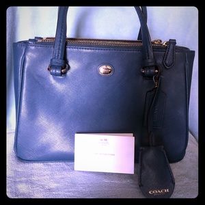 Coach leather carryall Teal color